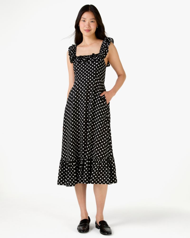 Dot Dot Dot Ruffle Midi Dress