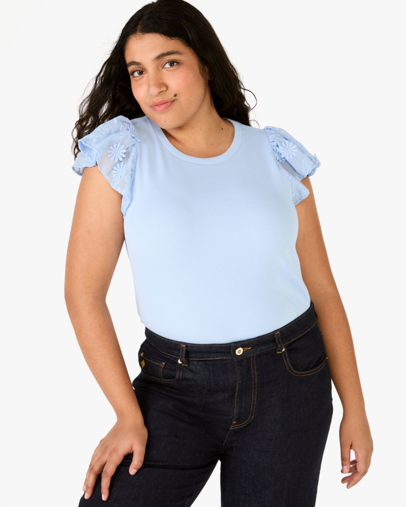 Mix Media Lace Tee