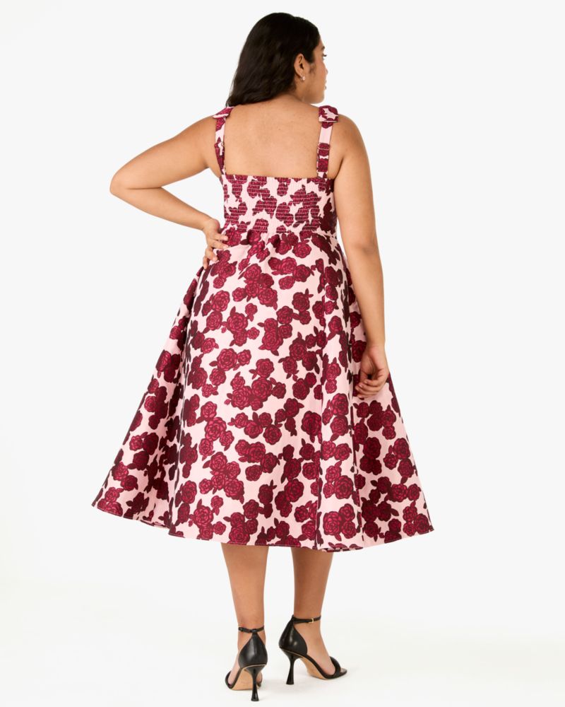 Rosy Florets Brocade Dress