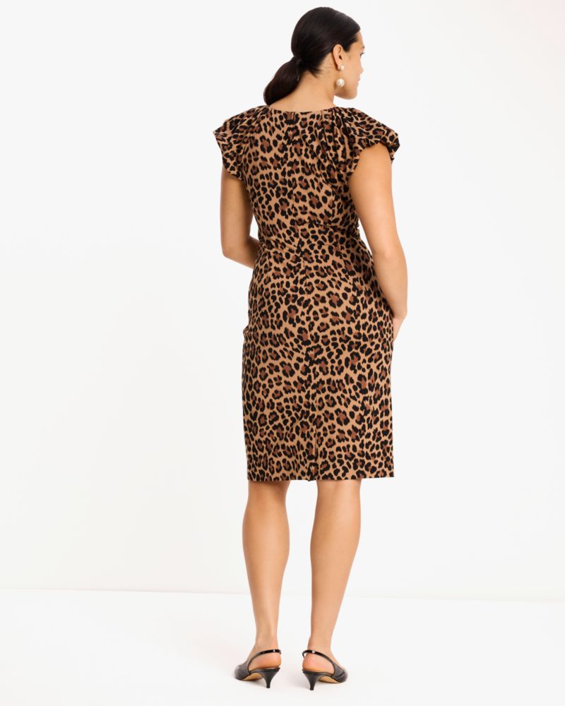 Classic Leopard Ruched Ponte Dress