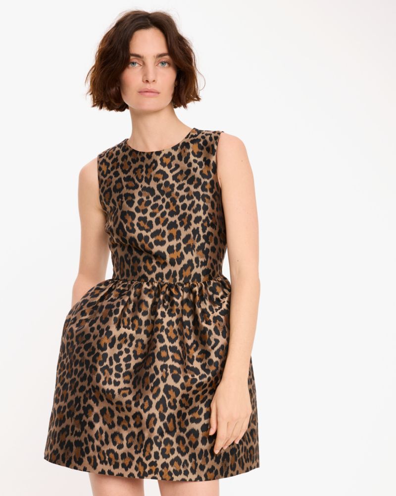 Classic Leopard Brocade Dress