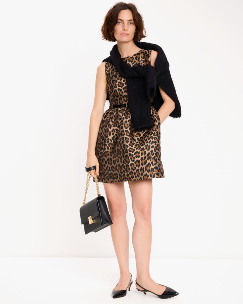 Classic Leopard Brocade Dress