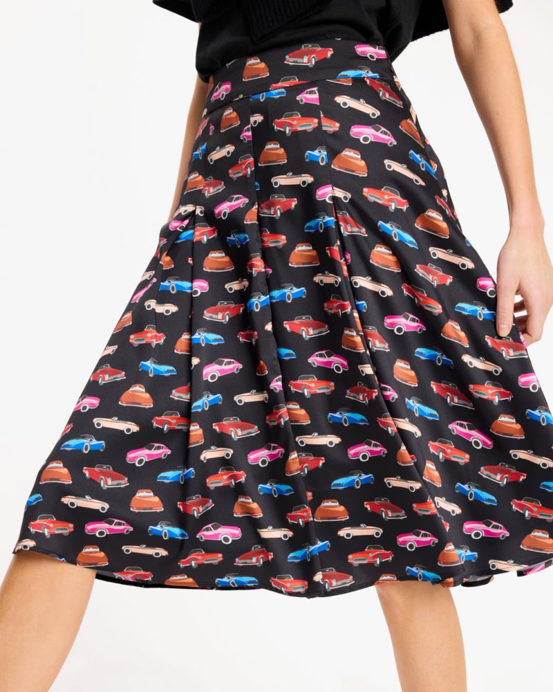 Cars Pleated Midi Skirt