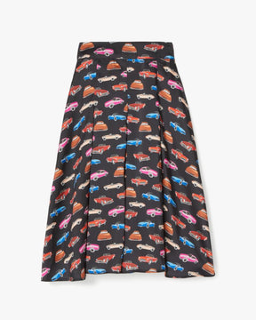 Cars Pleated Midi Skirt