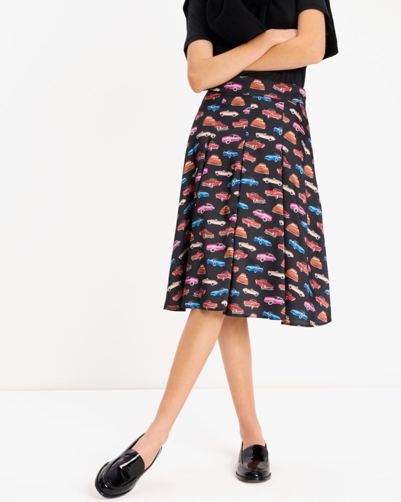 Cars Pleated Midi Skirt