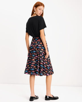 Cars Pleated Midi Skirt
