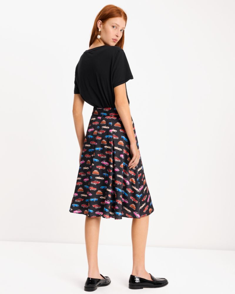 Cars Pleated Midi Skirt