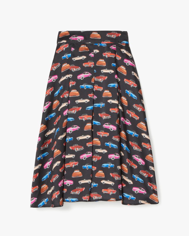 Cars Pleated Midi Skirt