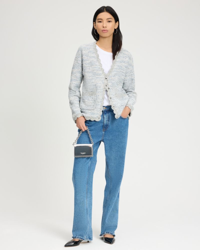Scalloped Tweed Cardigan