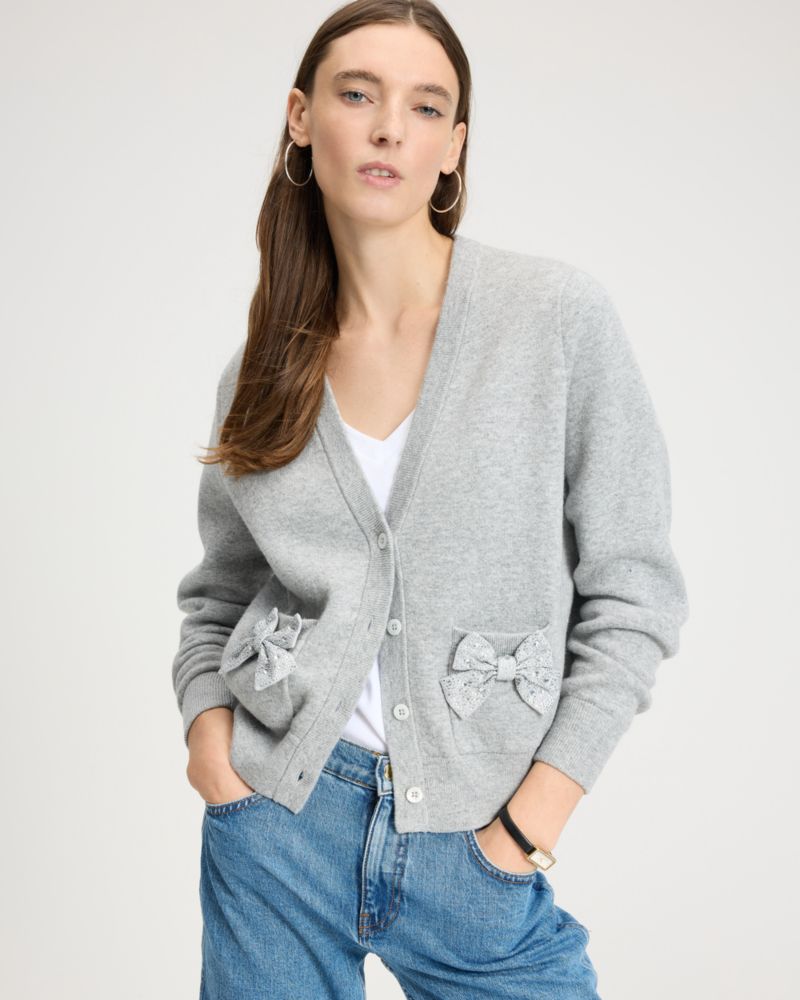 Embellished Bow Cardigan