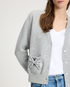 Embellished Bow Cardigan