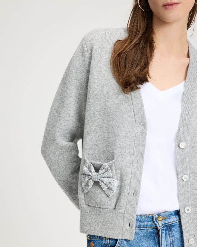 Embellished Bow Cardigan