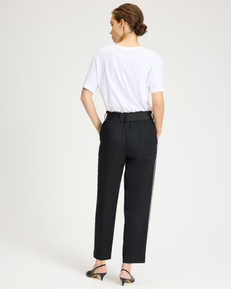 Embellished Wool Pants