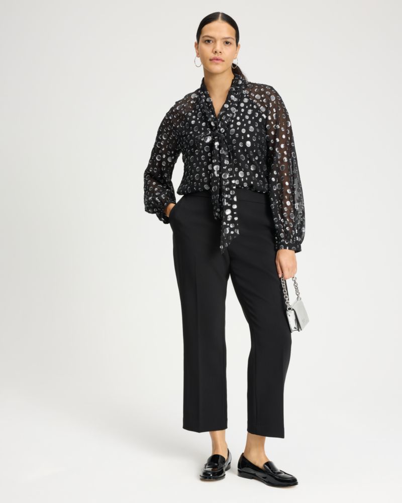 Space Dot Tie-neck Shirt