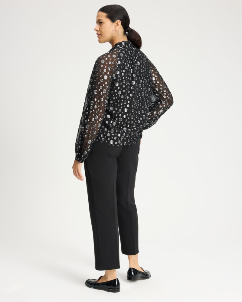Space Dot Tie-neck Shirt