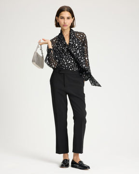 Space Dot Tie-neck Shirt