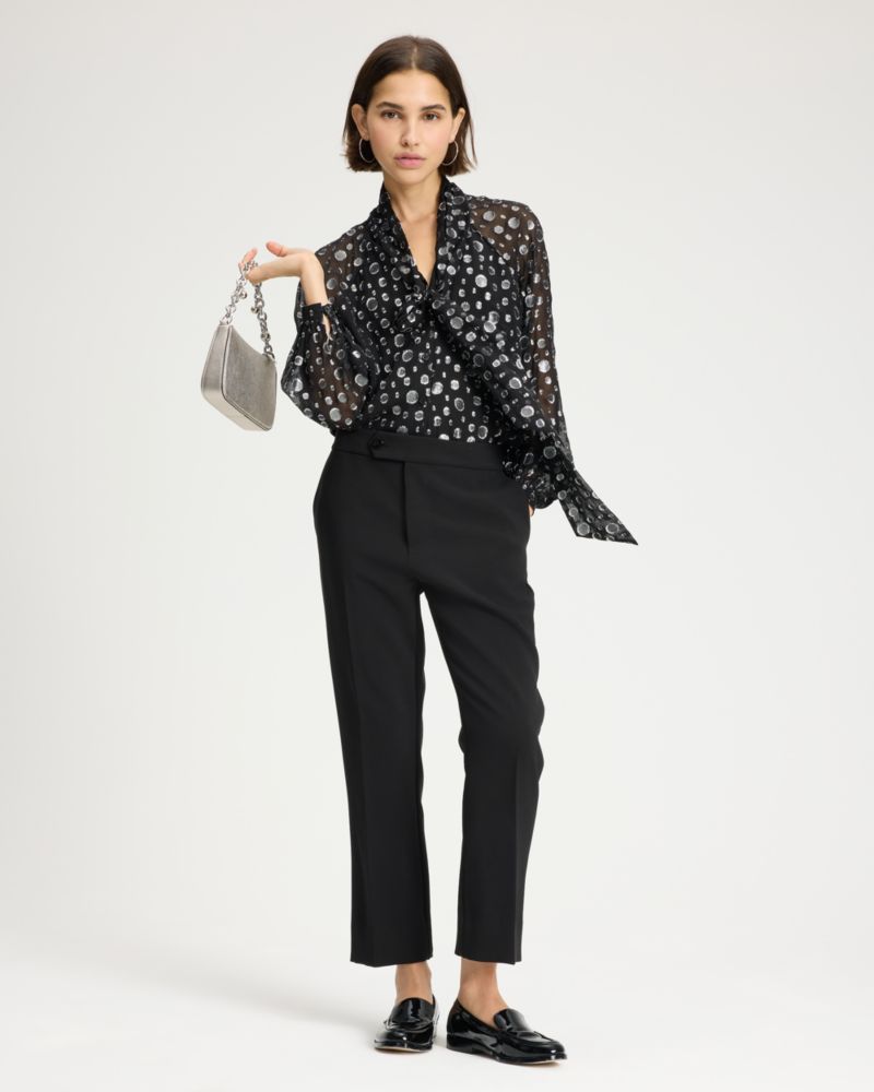 Space Dot Tie-neck Shirt