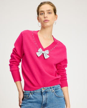 Embellished V-neck Sweater
