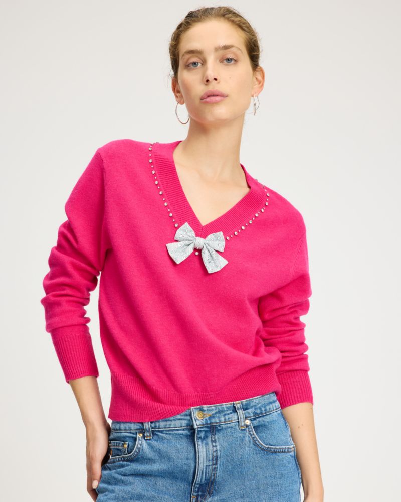 Embellished V-neck Sweater