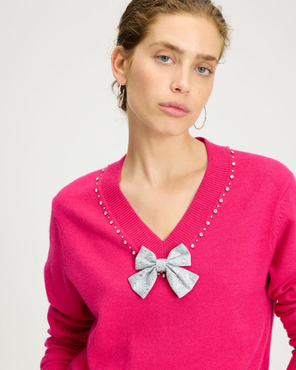 Embellished V-neck Sweater