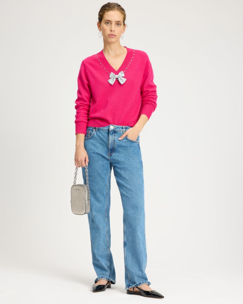 Embellished V-neck Sweater