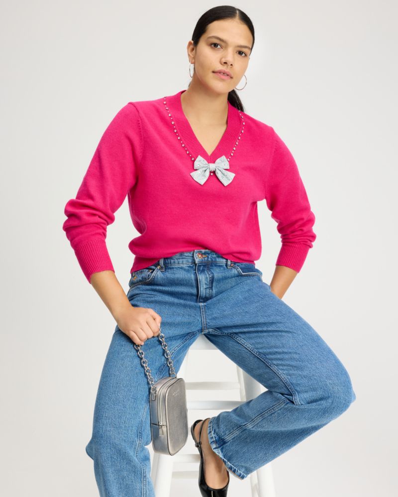 Embellished V-neck Sweater