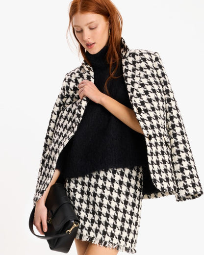 Houndstooth A-line Skirt