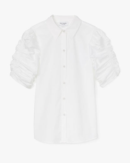 Ruched Poplin Shirt