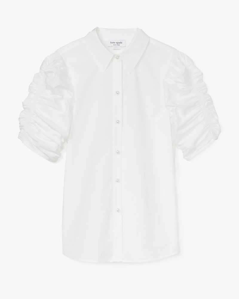 Ruched Poplin Shirt