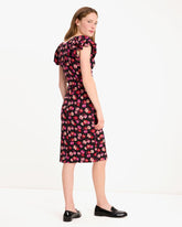 Fall Poppies Ruched Ponte Dress