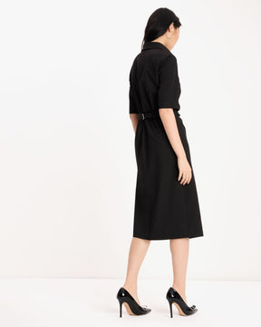 Ruched Crepe Dress