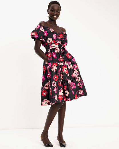 Fall Poppies Midi Dress