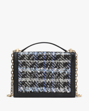 Deco Plaid Tweed Chain Shoulder Bag
