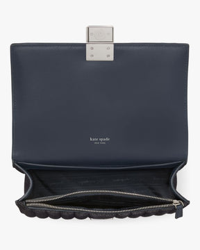 Deco Quilted Glitter Suede Chain Shoulder Bag