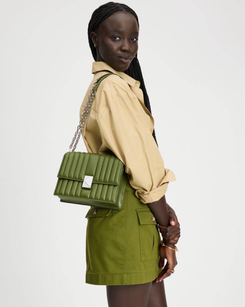 Deco Quilted Chain Shoulder Bag