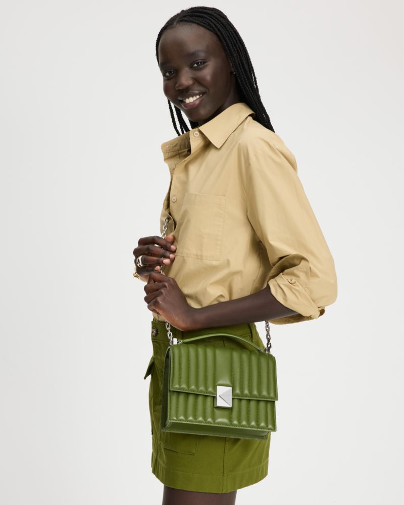 Deco Quilted Chain Shoulder Bag