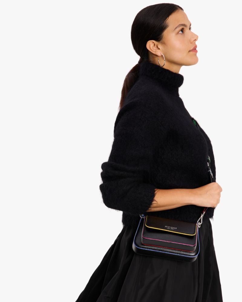 Double Up Glitter Edge Crossbody