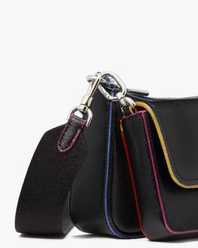Double Up Glitter Edge Crossbody