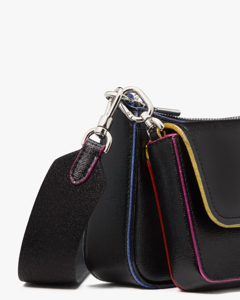 Double Up Glitter Edge Crossbody