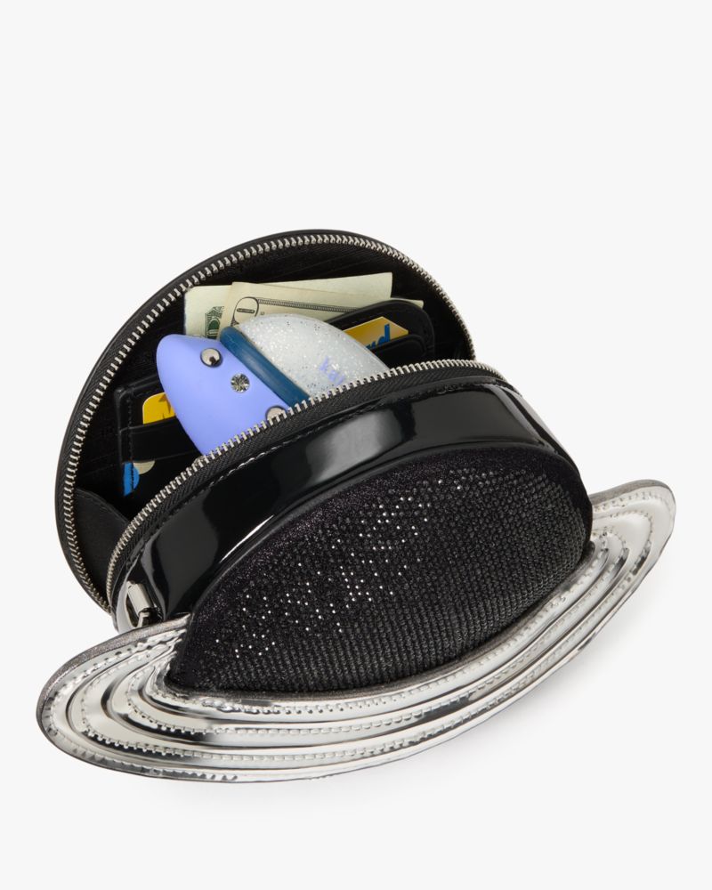 Spaced Out Embellished Metallic Micro Crossbody