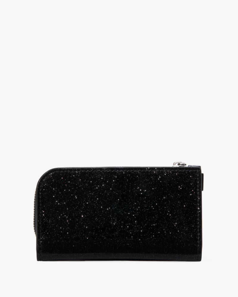 Space Invaders X Kate Spade New York Glitter Patent Small Slim Bifold Wallet