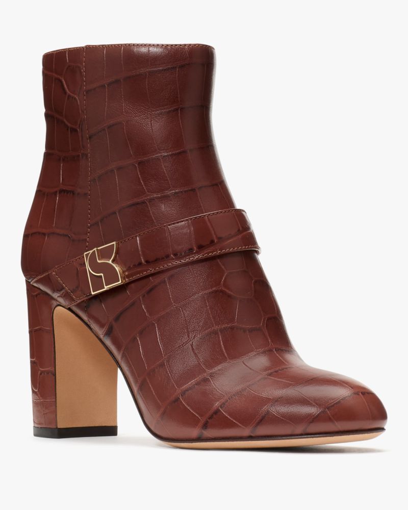 Dakota Croc-embossed Booties