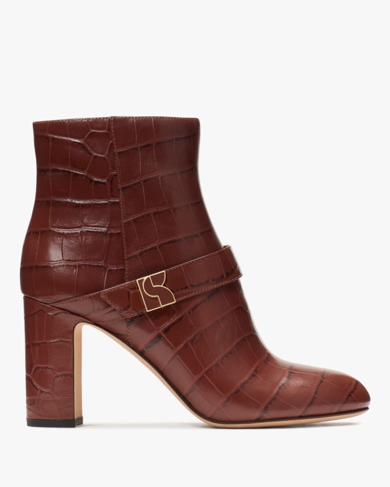 Dakota Croc-embossed Booties
