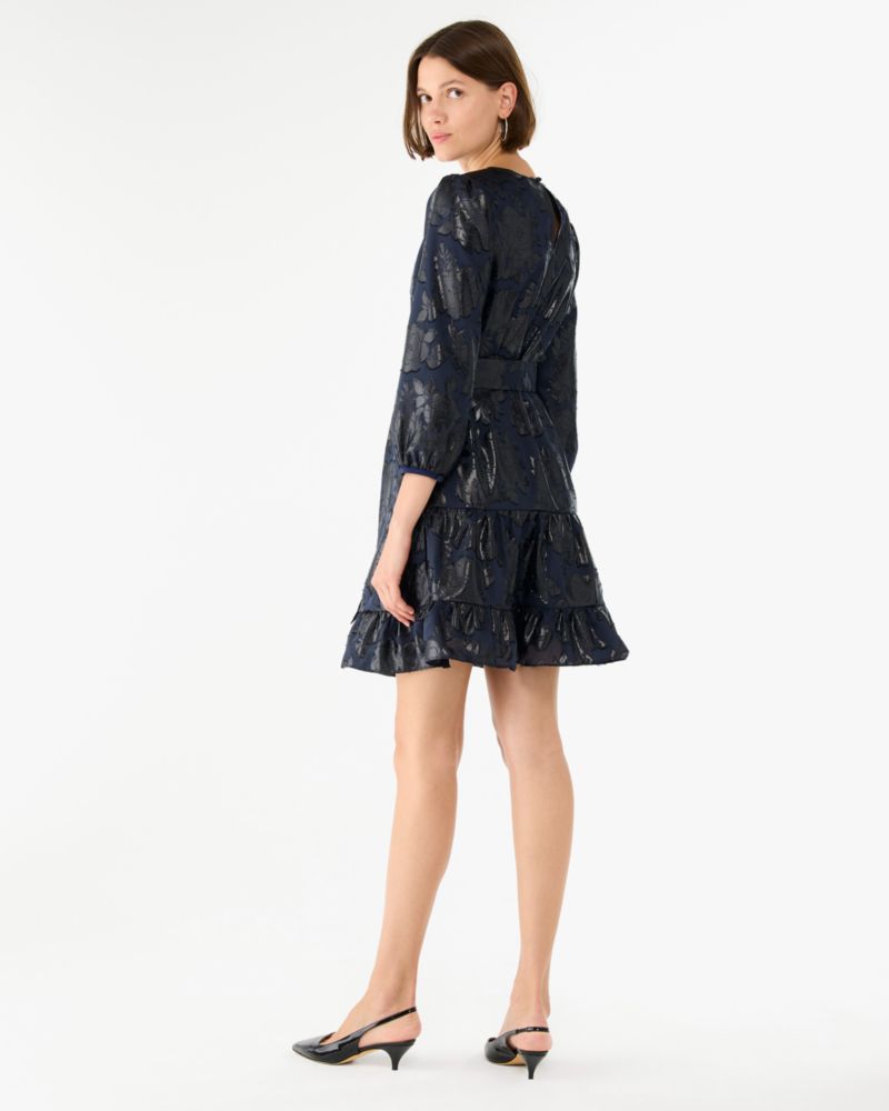 Full Bloom Metallic Shift Dress