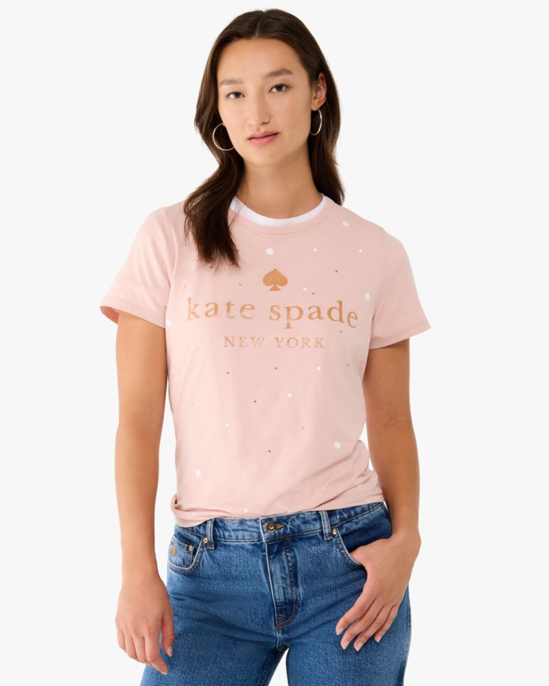 Glitter Embellished Logo Tee