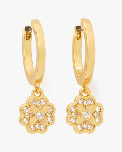 Heritage Bloom Huggie Drop Earrings