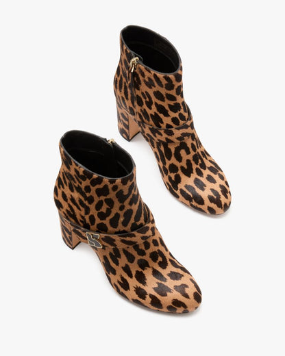 Dakota Leopard Zip Up Booties