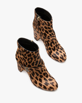 Dakota Leopard Zip Up Booties