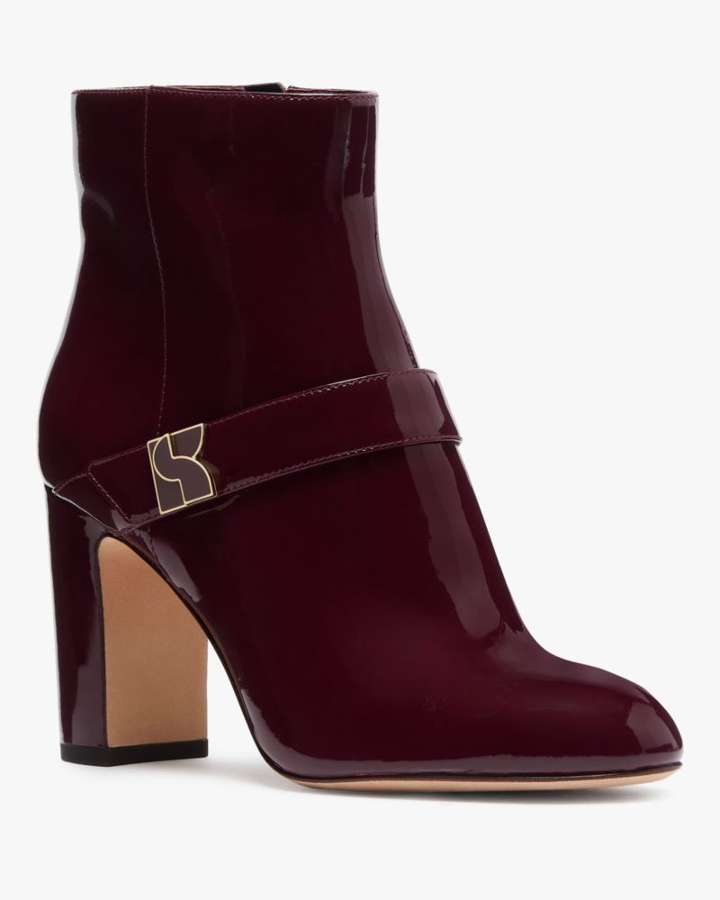 Dakota Patent Leather Zip Up Booties