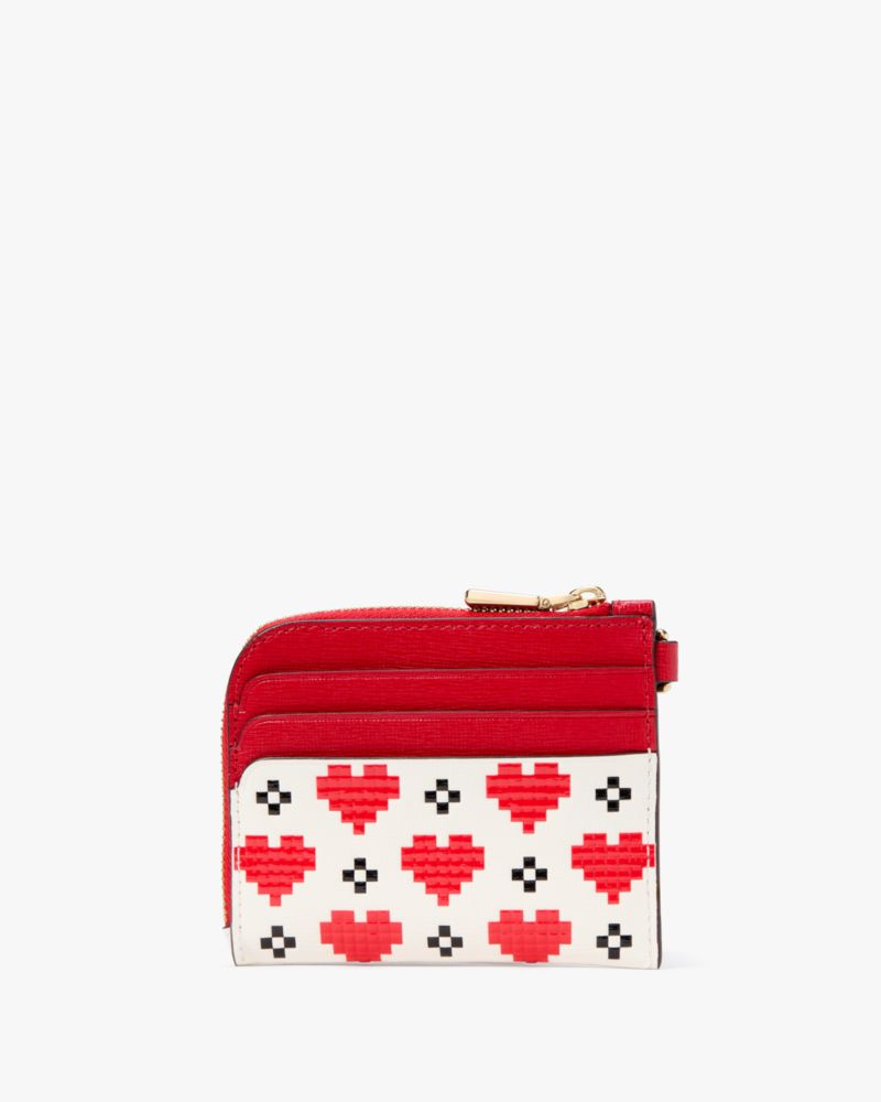 Devin Pixel Hearts Coin Card Case Wristlet